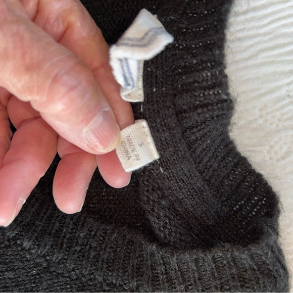 Pullover sweater black gold white S fair isle pattern - Picture 5 of 8